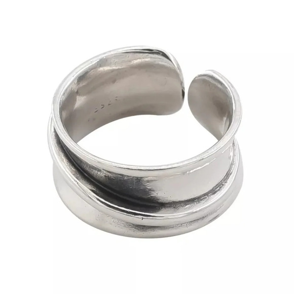 NEW‎ Unisex Abstract Band Ring 925 Sterling Silver Band Ring - Picture 5 of 14